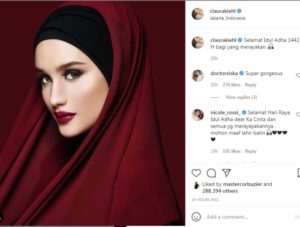 Cantiknya Cinta Laura Pakai Hijab, Ini Penampakannya