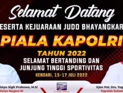 Polda Sultra Tuan Rumah Kejuaraan Judo Bhayangkara 2022 Diikuti 195 Peserta dari Mabes dan Polda Seluruh Indonesia