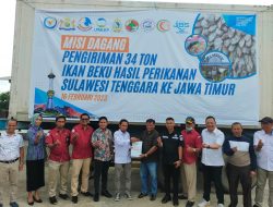 Kadin Sultra Bekerjasama dengan Koperasi Berkah Samudera Kendari Kirim 34 Ton Ikan Beku ke Surabaya