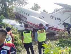 Pesawat Carteran Dengan Penumpang 4 Petinggi PT GNI Tergelincir Saat Mendarat di Bandara Morowali