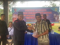 Idul Adha 1444 H, Batalyon C Pelopor Satbrimob Polda Sultra Salurkan 1,3 Ton Daging Sapi Kurban Untuk Masyarakat