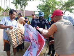 Bantu Pemkab Konut Tangani Banjir, Kantor UPP Kelas I Molawe Salurkan 1.000 Paket Sembako di Desa Puuwanggudu