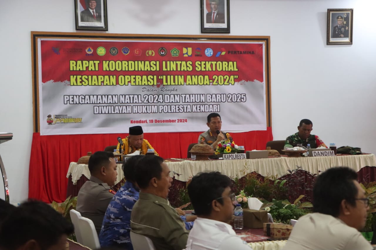 Polresta Kendari Gelar Rakor Lintas Sektoral Jelang Natal dan Tahun Baru 2024