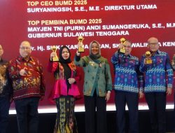 Wali Kota Kendari, Siska Karina Imran Terima Penghargaan Top Pembina BUMD Awards 2025 Bintang 4